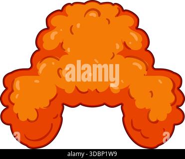 Perruque clown bouclée orange illustrant un divertissement amusant Illustration de Vecteur
