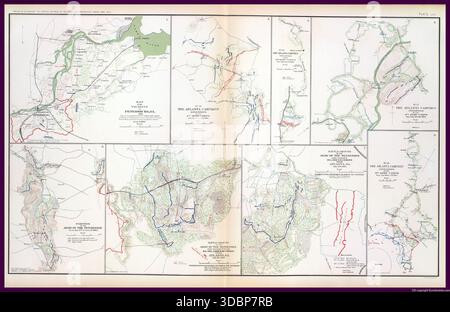 SEATTLE - 11 octobre 2025 - carte historique de la campagne de la guerre de Sécession montrant les mouvements de troupes, les sites de bataille et le terrain en Géorgie, Virginie et Caroline du Nord ( Banque D'Images