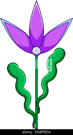 Illustration géométrique de fleurs violettes affichant un design stylisé Illustration de Vecteur