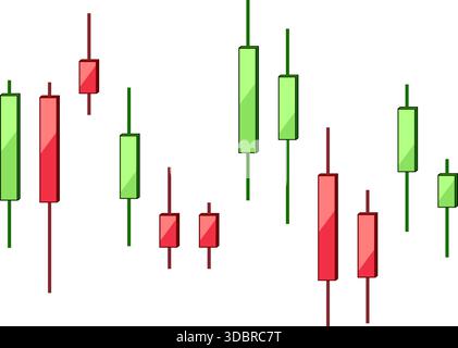 Graphique en chandelier montrant le graphique de trading boursier Illustration de Vecteur