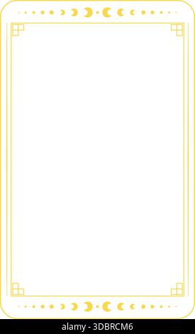 Cadre mystique doré pour la conception de cartes de tarot Illustration de Vecteur