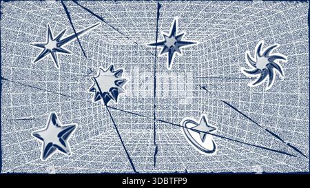 Arrière-plan d'illustration vectorielle de modèle de conception de pièce de grille de perspective filaire 3D. Illustration de Vecteur