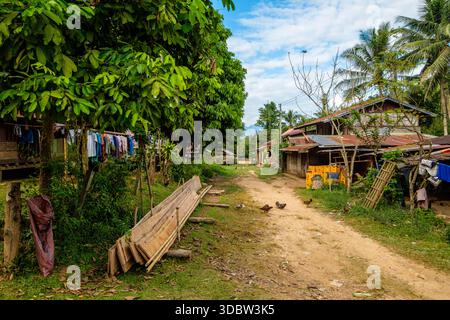 Village rural dans le nord du Laos Banque D'Images