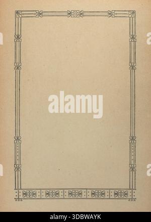Cadre décoratif antique imprimé sur papier vieilli, tiré d'un magazine de 1916. L'image présente une ornementation vintage complexe et un p clairement visible Banque D'Images