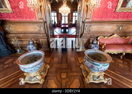 Détails intérieurs. Château Miramar, Trieste, Italie Banque D'Images