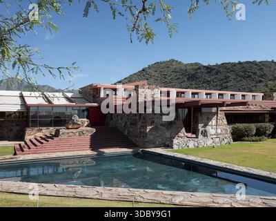 Taliesin West, emplacement : Scottsdale AZ, architecte : Frank Lloyd Wright Banque D'Images
