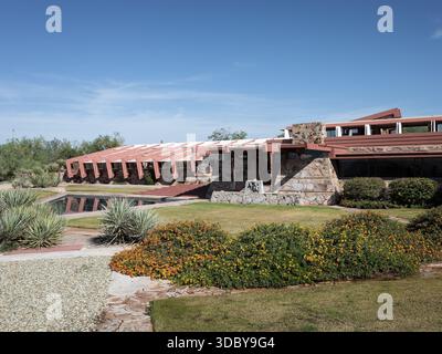 Taliesin West, emplacement : Scottsdale AZ, architecte : Frank Lloyd Wright Banque D'Images