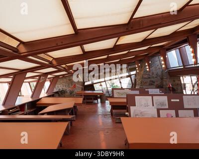 Taliesin West, emplacement : Scottsdale AZ, architecte : Frank Lloyd Wright Banque D'Images