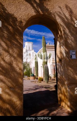 Mission San Xavier Del bac, Tucson, Arizona, États-Unis d'Amérique Banque D'Images