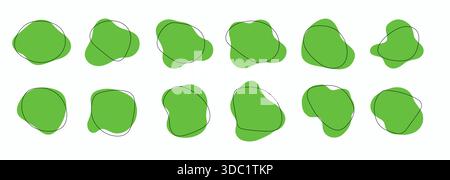 Définir la forme de blob forme organique. Collection abstraite irrégulière blob. Eléments déformés sous forme liquide. Illustration de Vecteur