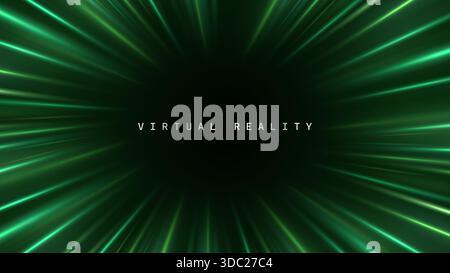 Fond VR de réalité virtuelle avec effet zoom. Illustration des effets brillants des lignes de propagation pour les enseignes de commerce électronique shopping au détail. Illustration de Vecteur