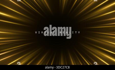 Fond VR de réalité virtuelle avec effet zoom. Illustration des effets brillants des lignes de propagation pour les enseignes de commerce électronique shopping au détail. Illustration de Vecteur