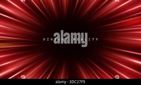 Fond VR de réalité virtuelle avec effet zoom. Illustration des effets brillants des lignes de propagation pour les enseignes de commerce électronique shopping au détail. Illustration de Vecteur