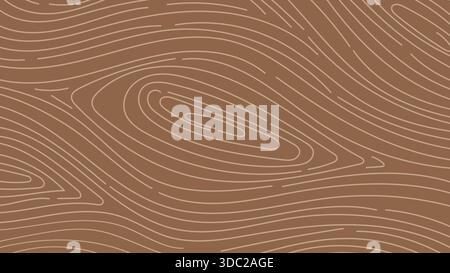 Motif de grain de bois nature avec des lignes fluides dans une couleur brune chaude Illustration de Vecteur