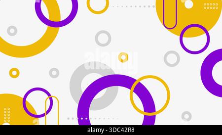 Abstrait Modern Circles fond de bannière avec violet jaune gris isolé sur blanc. Illustration vectorielle Illustration de Vecteur