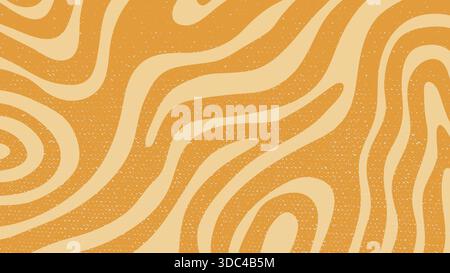Design de fond Groovy de texture de vague dessinée à la main jaune. Illustration vectorielle Illustration de Vecteur