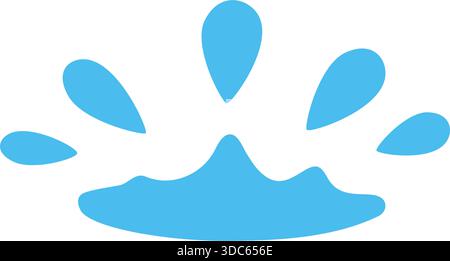 Icône de couronne d'eau bleue. Goutte liquide plate vectorielle isolée sur fond blanc. Idéal pour la décoration abstraite et le design créatif Illustration de Vecteur
