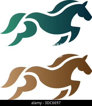 Modèle vectoriel d'icône de conception de logo d'animal de cheval en cours d'exécution Illustration de Vecteur