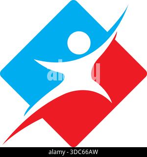 Abstrait Diamond Human Shape logo Design Template icône de vecteur Illustration de Vecteur