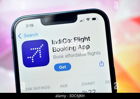 New Delhi, Inde 20 jaunary 2026 :- Indigo application mobile de réservation de vol Banque D'Images