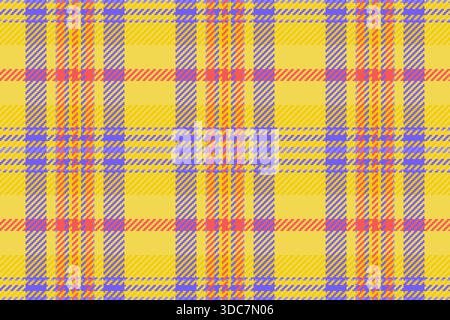 Couvrant le tissu de tartan sans couture, nous plaid de fond textile. Lady check motif vectoriel de texture dans la palette de couleurs jaune et indigo. Illustration de Vecteur