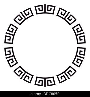 Motif complexe de cercles de clés grecs pour un design élégant Illustration de Vecteur