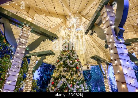 Arbre de Noël, Burnaby Village Museum, Burnaby, Colombie-Britannique, Canada Banque D'Images