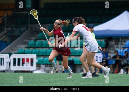 Le tournoi de 10 jours réunissant 20 Nations lors du Championnat du monde de crosse féminine U20 2024 à Hong Kong du 15 au 24 août 2024 Banque D'Images