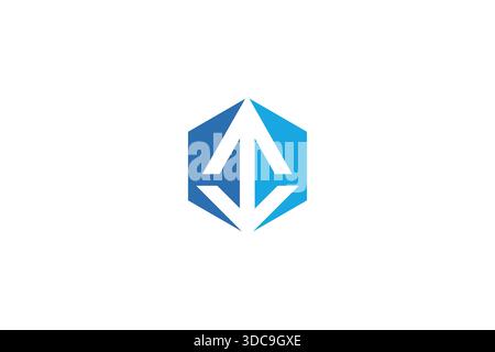 Lettre professionnelle minimale A conception de logo d'ancre sur fond blanc Illustration de Vecteur