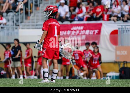 Le tournoi de 10 jours réunissant 20 Nations lors du Championnat du monde de crosse féminine U20 2024 à Hong Kong du 15 au 24 août 2024 Banque D'Images