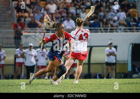 Le tournoi de 10 jours réunissant 20 Nations lors du Championnat du monde de crosse féminine U20 2024 à Hong Kong du 15 au 24 août 2024 Banque D'Images