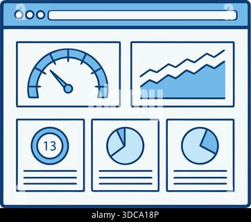 Collection d'icônes de mesure du temps de conception plat et des performances Illustration de Vecteur
