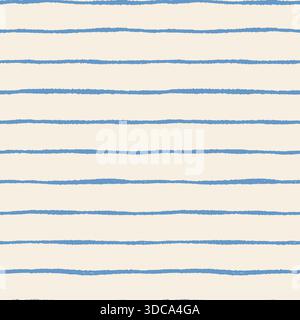 Rayures vectorielles peintes de doodle motif sans couture, conception de papier ligné texturé dessinée à la main, arrière-plan irrégulier de lignes ondulées rugueuses Illustration de Vecteur