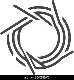 Flèches circulaires abstraites formant une boucle dynamique pour mettre à jour ou recycler des concepts. Illustration de Vecteur