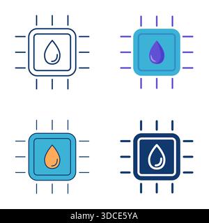 Lab sur un jeu d'icônes de puce. Illustration vectorielle Illustration de Vecteur