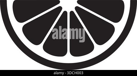 Citrus cale Silhouette illustration vectorielle de la conception de tranche de citron ou d'orange Illustration de Vecteur