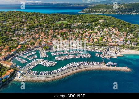 Vue aérienne de la station balnéaire de Saint-Jean-Cap-Ferrat sur la Côte d'Azur Banque D'Images