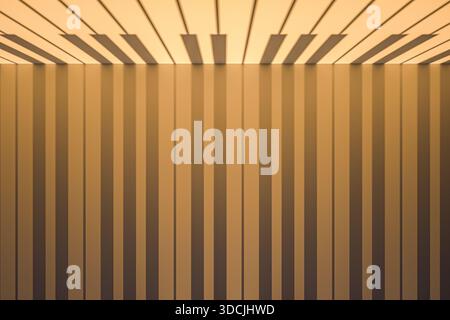 Un design abstrait moderne avec des rayures verticales dans différentes nuances de tons chauds, créant un motif visuellement attrayant semblable à un clavier de piano Banque D'Images