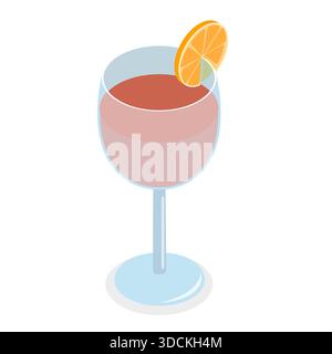 Ensemble 3D Isométrique plat de cocktails, boissons dans différents types de verres. Point 1 Banque D'Images