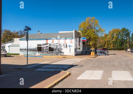 Un quartier d'affaires vide de la rue main à Winnipeg Beach, Canada Banque D'Images