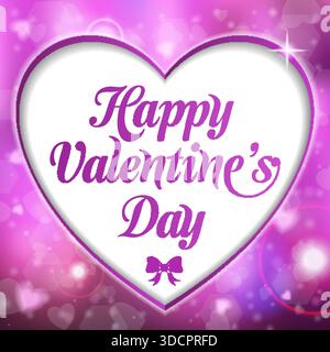 Saint-Valentin arrière-plan bokeh flou avec coeur découpé. Répétition vectorielle. Illustration de Vecteur