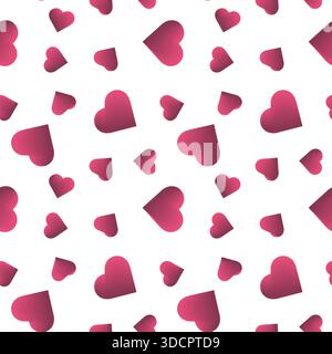Motif sans couture de coeurs 3D roses Illustration de Vecteur