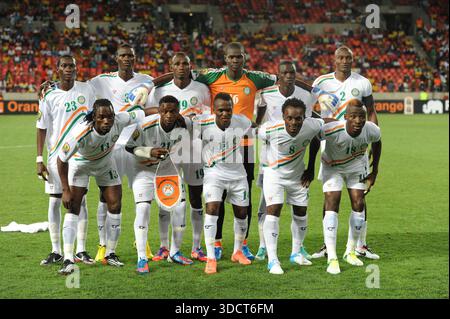 Port Elizabeth Afrique du Sud 20 janvier 2013 Coupe d'Afrique des Nations (AFCON) Niger vs Mali. Niger équipe foto vlnr - 23- Mohamed Soumaila, 3- Karim Lanc Banque D'Images