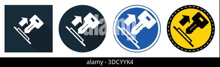 Cette collection présente diverses icônes d'un marteau et d'une flèche, adaptées aux thèmes de la construction et de la réparation. Idéal pour les projets de design graphique. Illustration de Vecteur