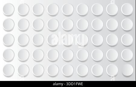 plusieurs boutons sur la plaque d'argent Illustration de Vecteur