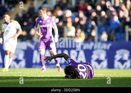 Parme, Italie. 27 décembre 2025. Moise Kean de Fiorentina avec tête baissée lors du match de football Serie A entre Parme et Fiorentina au stade Ennio Tardini à Parme, Italie du Nord, samedi 27 décembre 2025. Sport, soccer (photo de Massimo Paolone/LaPresse) crédit : LaPresse/Alamy Live News Banque D'Images