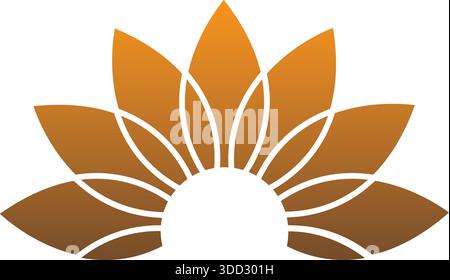 Flower Sun nature logo Template Wellness Growth Vector Design Illustration de Vecteur