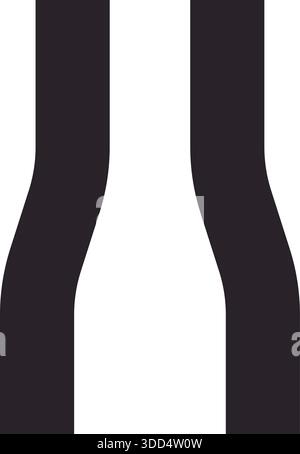 Pictogramme d'un panneau de signalisation qui avertit les conducteurs d'une route étroite devant eux. Illustration de Vecteur