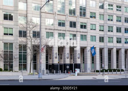 Bâtiment AMÉRICAIN de l'immigration et de l'application des douanes à Washington, D.C. États-Unis. Banque D'Images