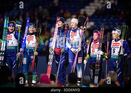 GELSENKIRCHEN, ALLEMAGNE - 28 DÉCEMBRE 2025 : - Biathlon World Team Challenge 2025 Auf Schalke à Veltins Arena. Banque D'Images
